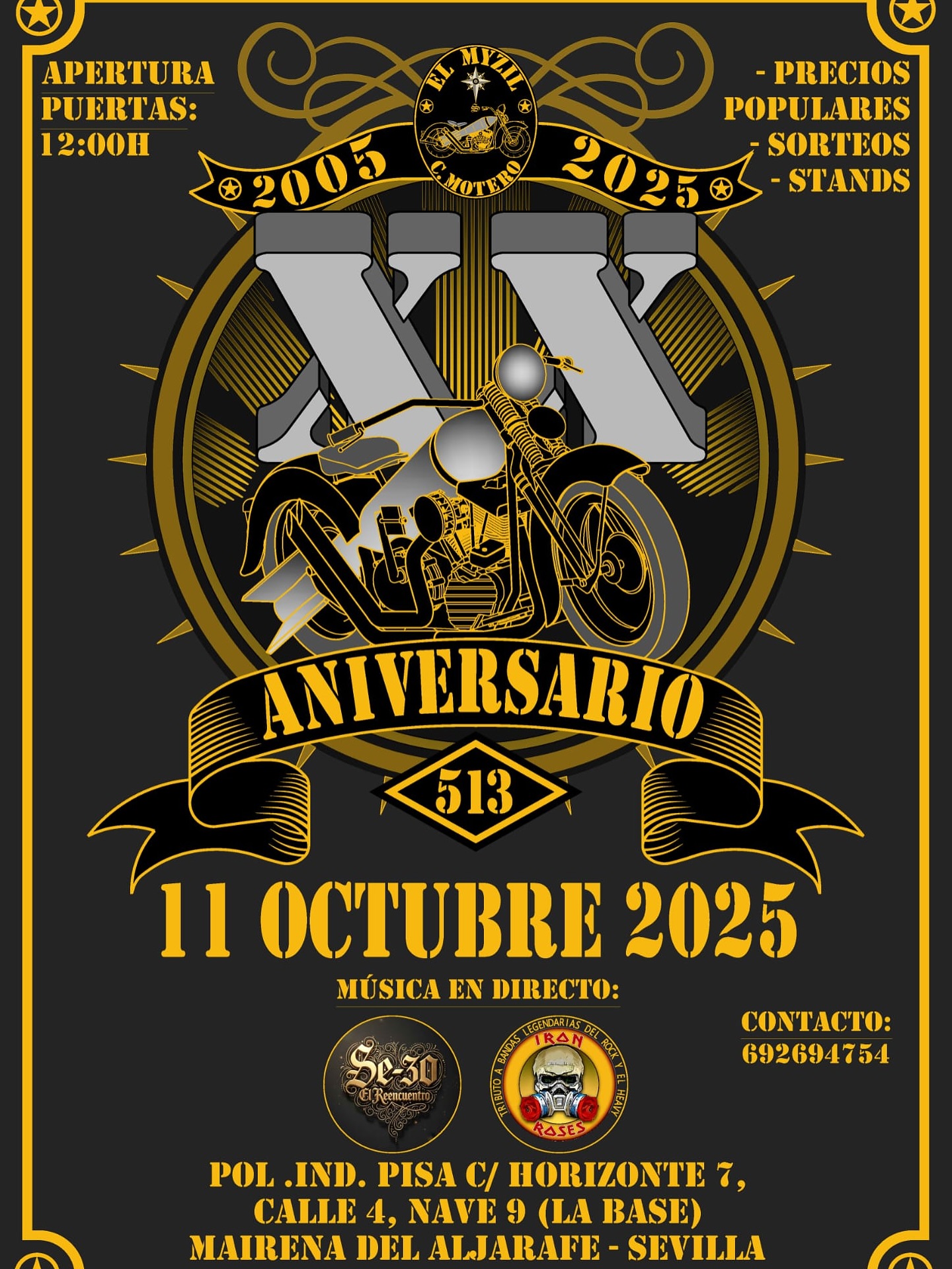 Cartel concentracion motera en sevilla