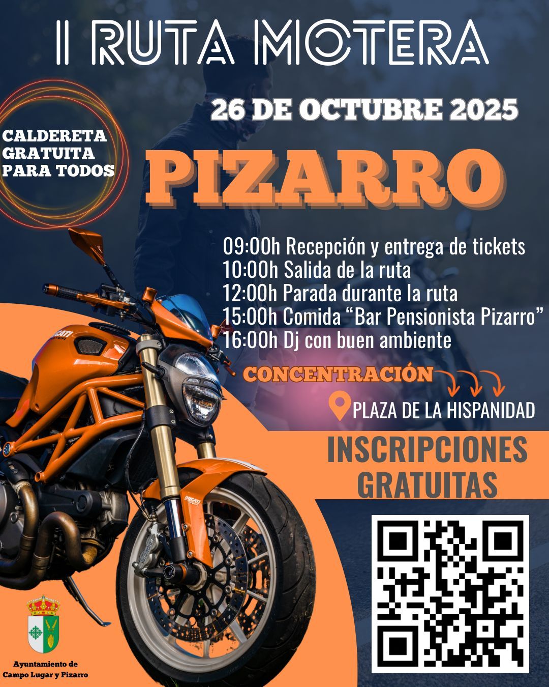 cartel ruta motera pizarro 2025